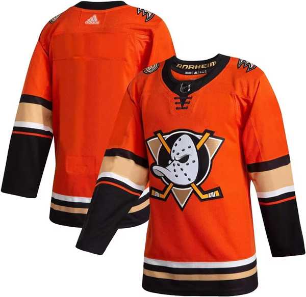 Men%27s Anaheim Ducks Custom Orange Stitched Jersey